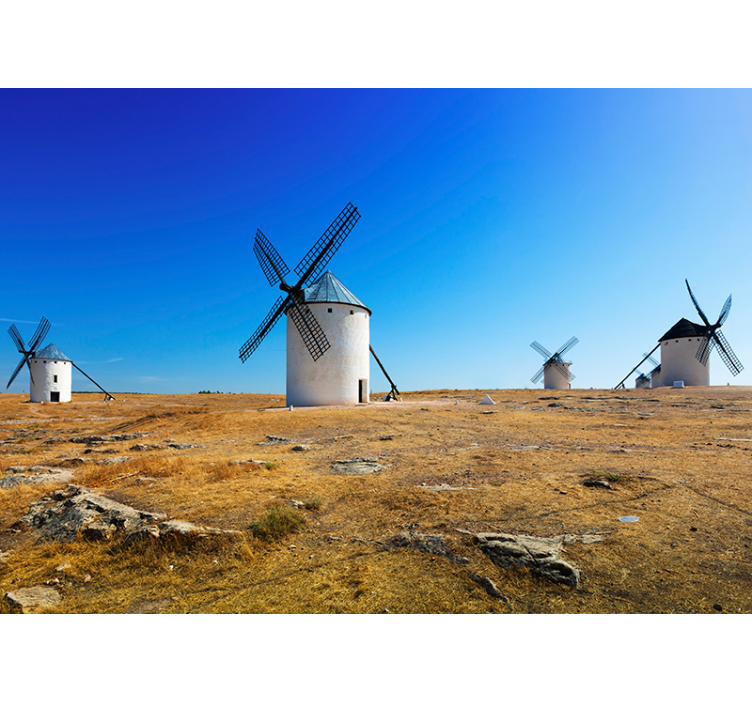 Windmill Landscape landscape mural wallpaper - TenStickers