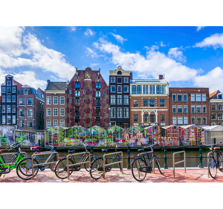 Amsterdam Canal Scene amsterdam wall mural - TenStickers