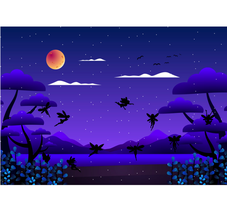 Enchanted Night Sky children wall mural - TenStickers