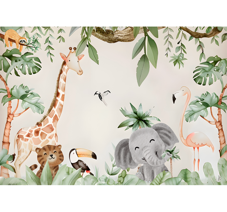 Children's savannah wall mural - TenStickers
