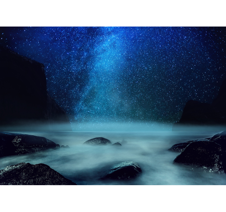 Starry Night Seascape landscape mural wallpaper - TenStickers