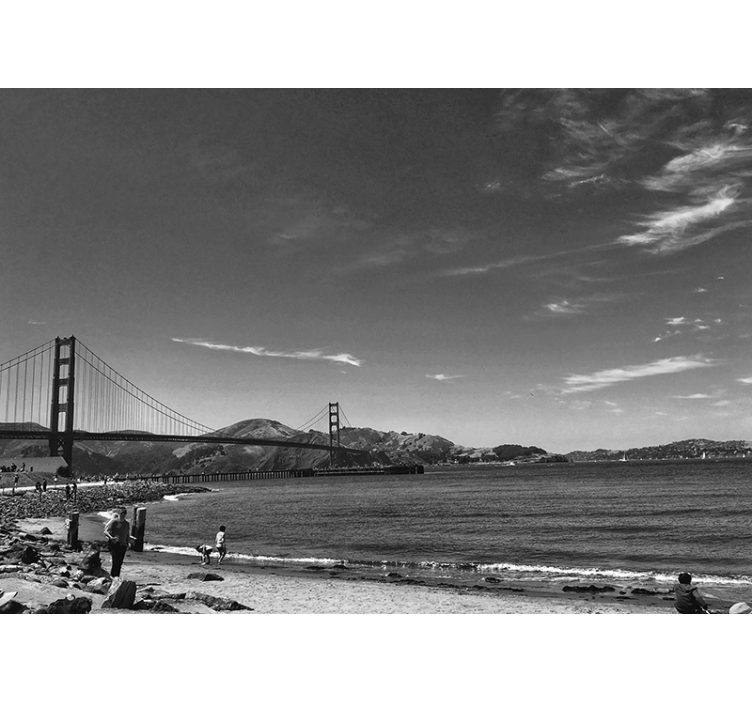Golden gate gray scale wall mural - TenStickers