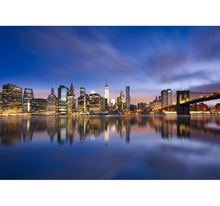 New york wall mural new york skyline reflection - TenStickers
