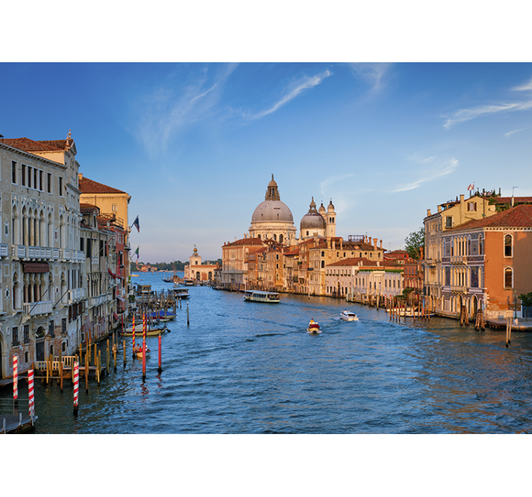 City wall mural venetian canal reflection - TenStickers