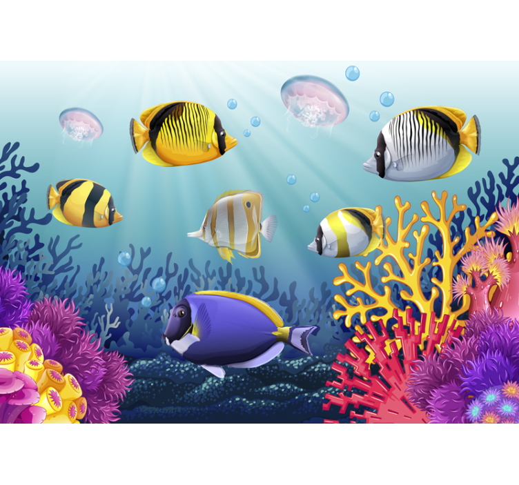 Animal wall mural colorful underwater fish - TenStickers