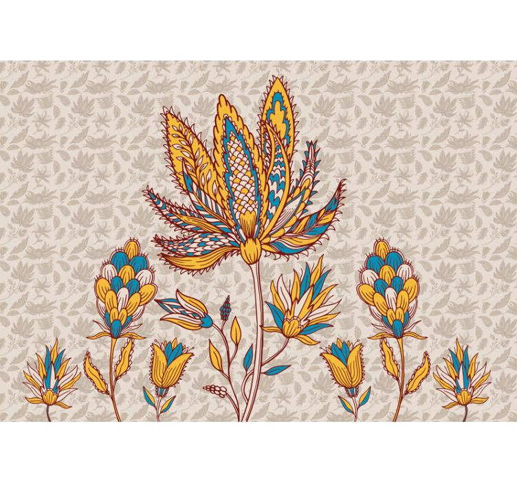 Flower mural vibrant floral arrangement - TenStickers