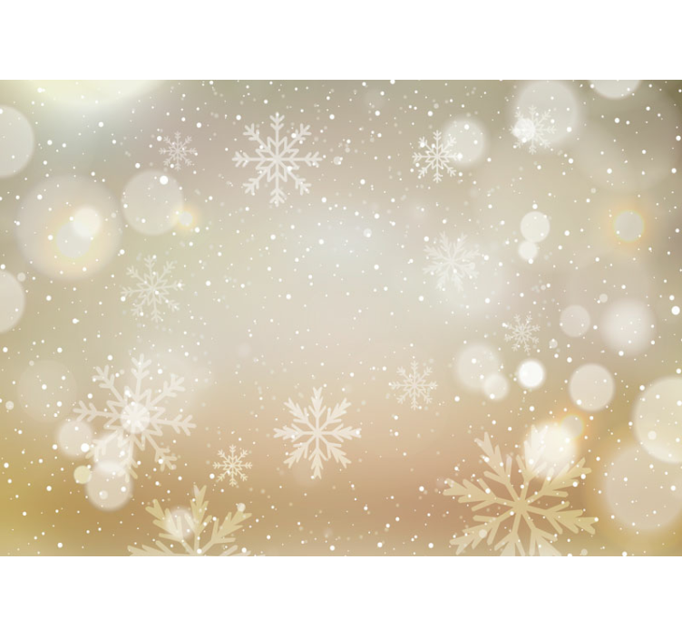 Beige snowflakes atmosphere christmas mural - TenStickers
