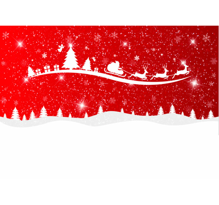 Christmas mural santa sleigh decoration - TenStickers
