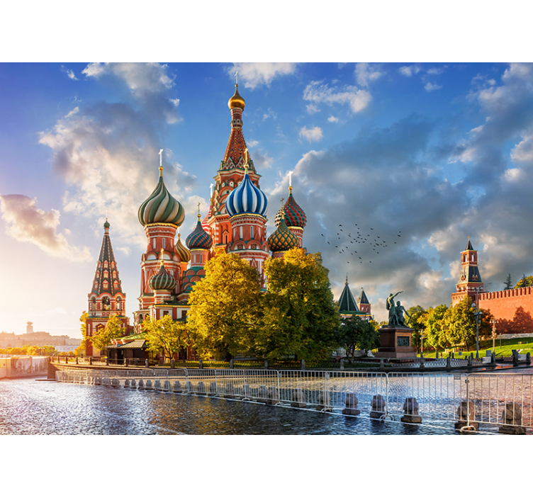 Saint Basil Cathedral and Red Square wall mural - TenStickers