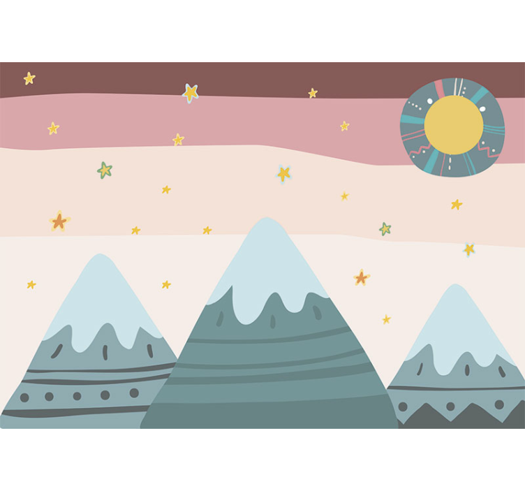 Happy Mountains Kids Murals - TenStickers
