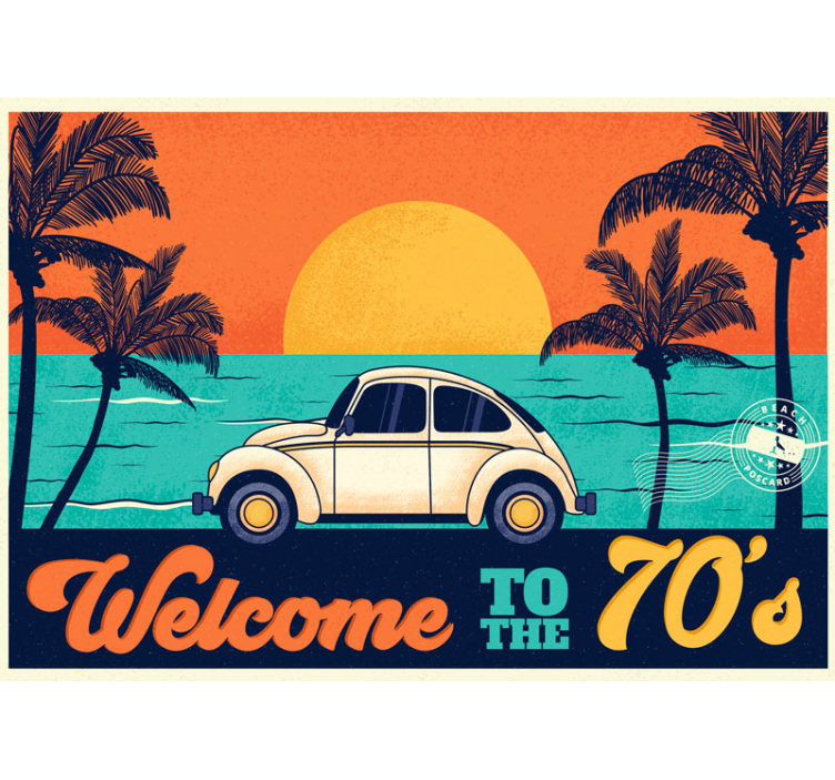 Classic Car Escape vehicle mural - TenStickers