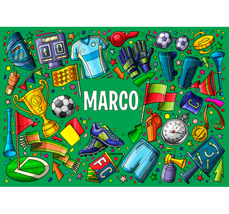 football passion with name custom wall mural - TenStickers