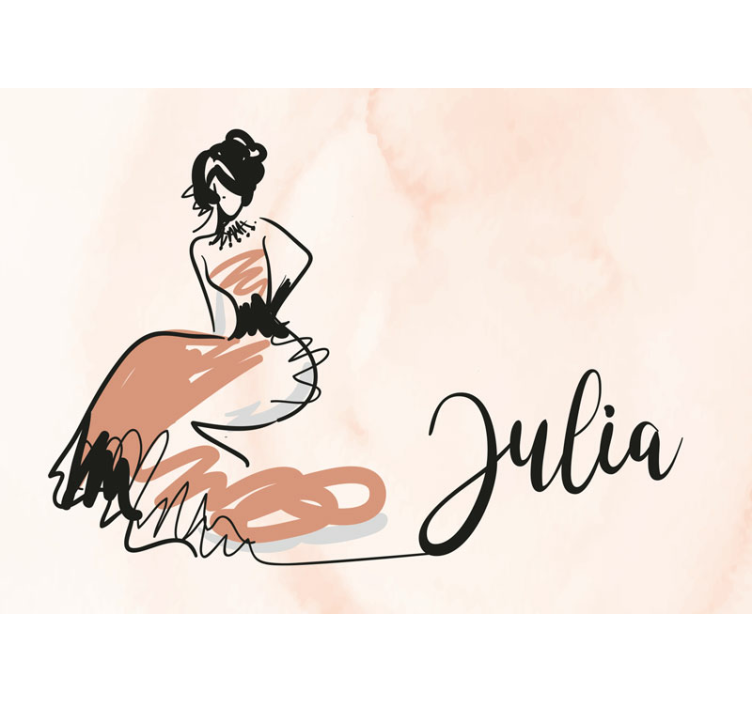 Elegant fashion sketch painting wall mural - TenStickers