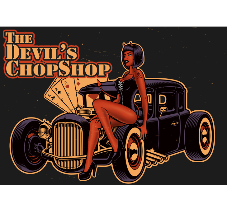 Devil's Chop Shop vintage wall mural - TenStickers