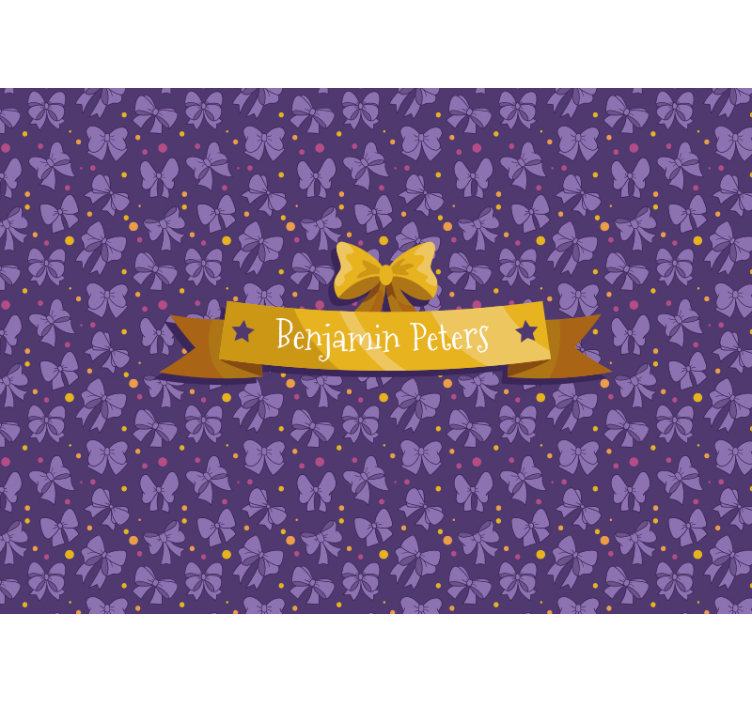Purple Bows Pattern children wall mural - TenStickers