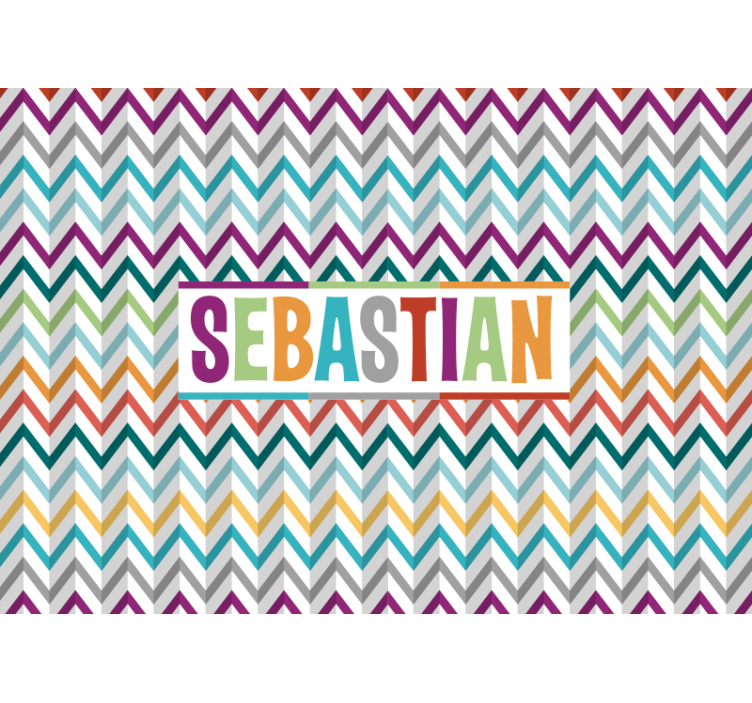 Colorful Chevron Pattern personalized wall mural - TenStickers