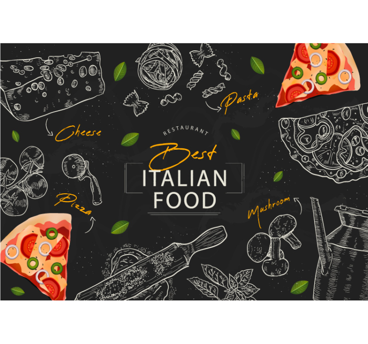 Music mural italian culinary delights - TenStickers