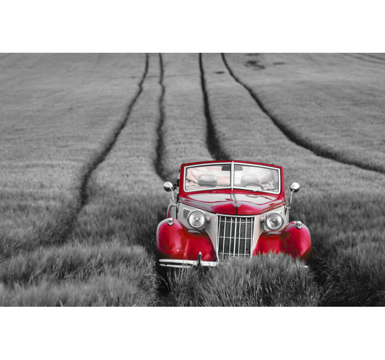 Classic Red Car vehicle mural - TenStickers