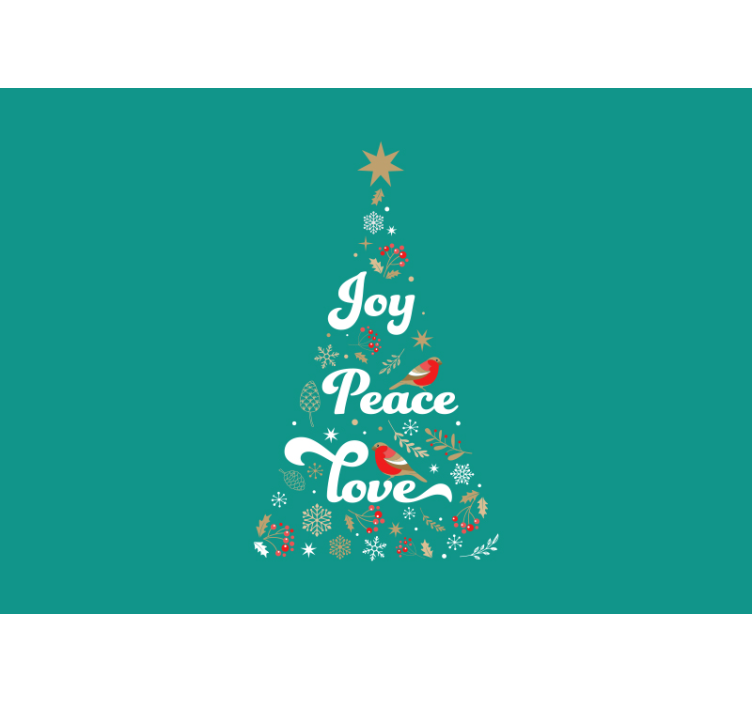 Joy Peace Love christmas mural - TenStickers