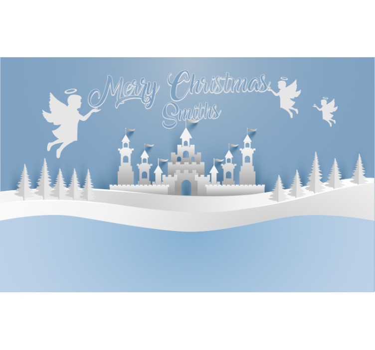 Angelic Winter Scene christmas mural - TenStickers