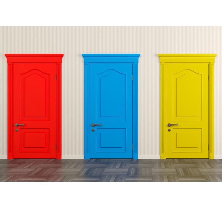 Wall mural colorful door designs - TenStickers