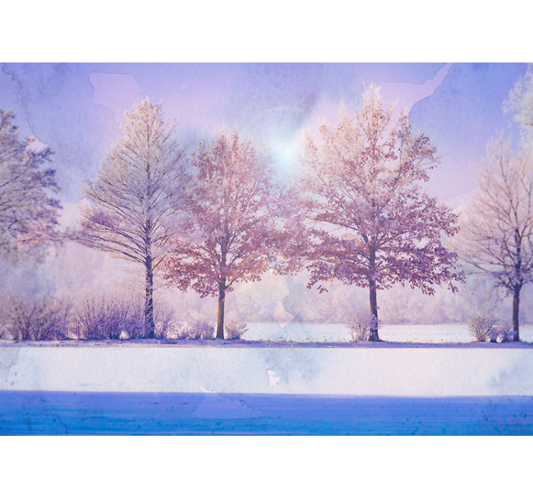 Nature wall mural winter woodland scene - TenStickers