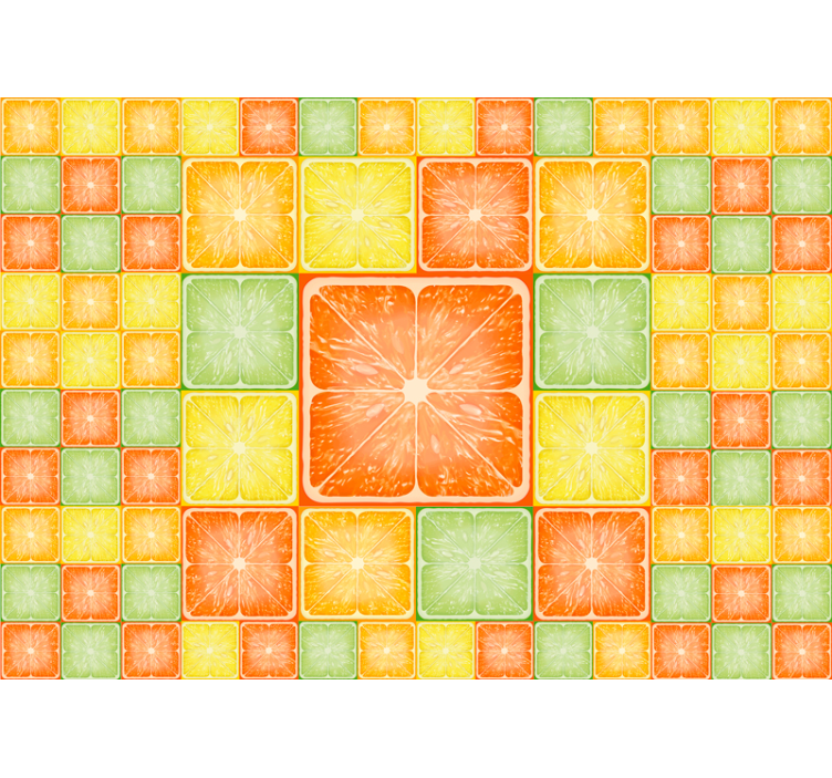 Flower mural citrus slice design - TenStickers