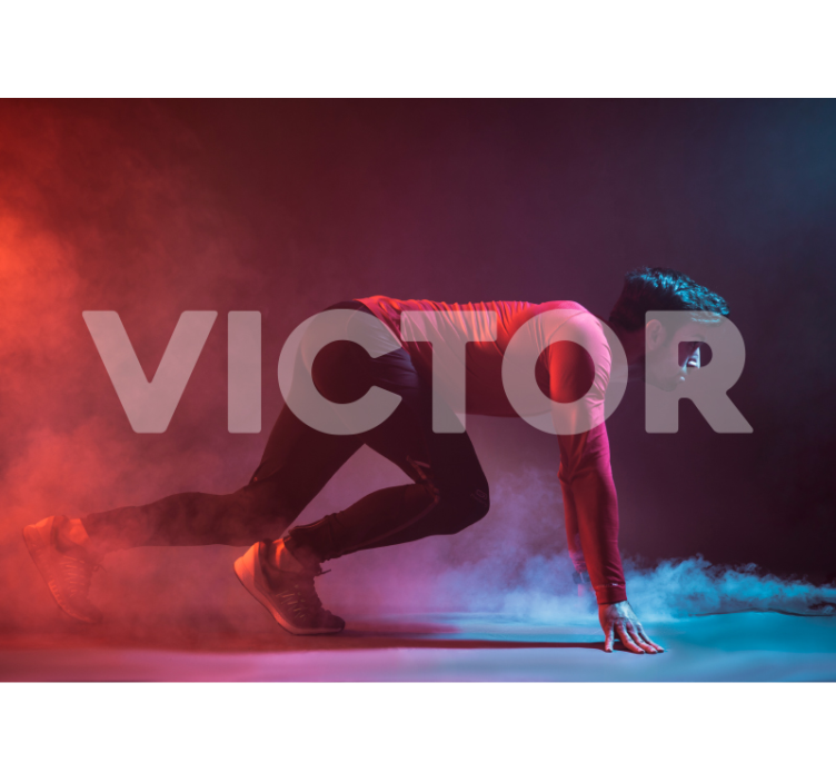 Dynamic Runner Silhouette people painting mural - TenStickers