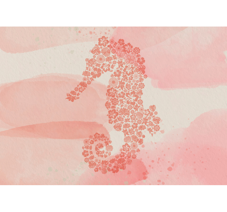 Seahorse Floral Shape flower mural - TenStickers