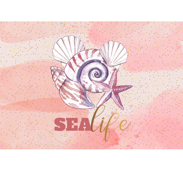 Sea mural shell and starfish design - TenStickers