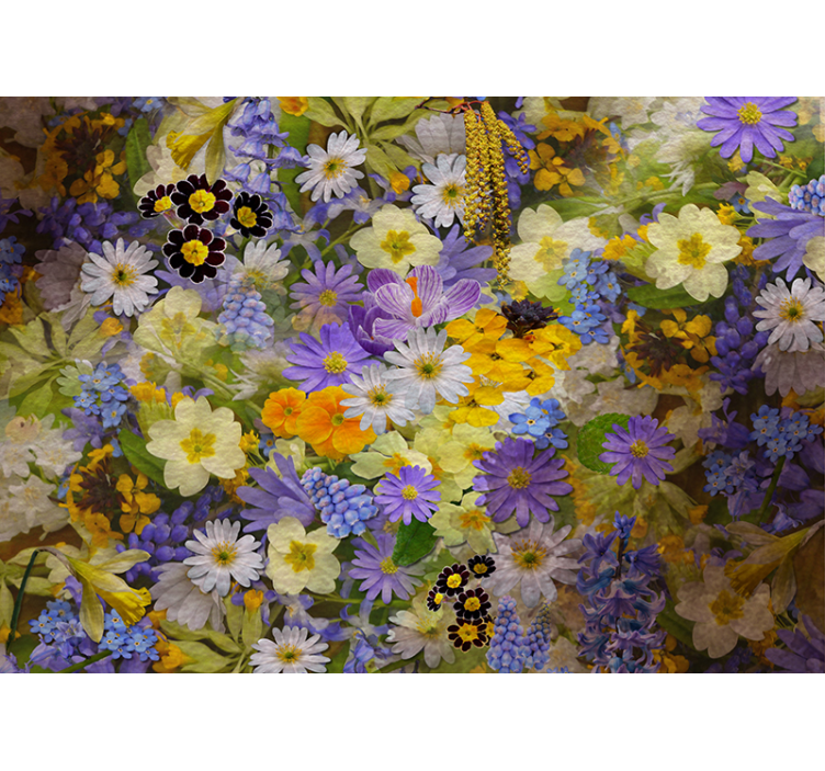 Wall mural of spring flowers wall mural - TenStickers