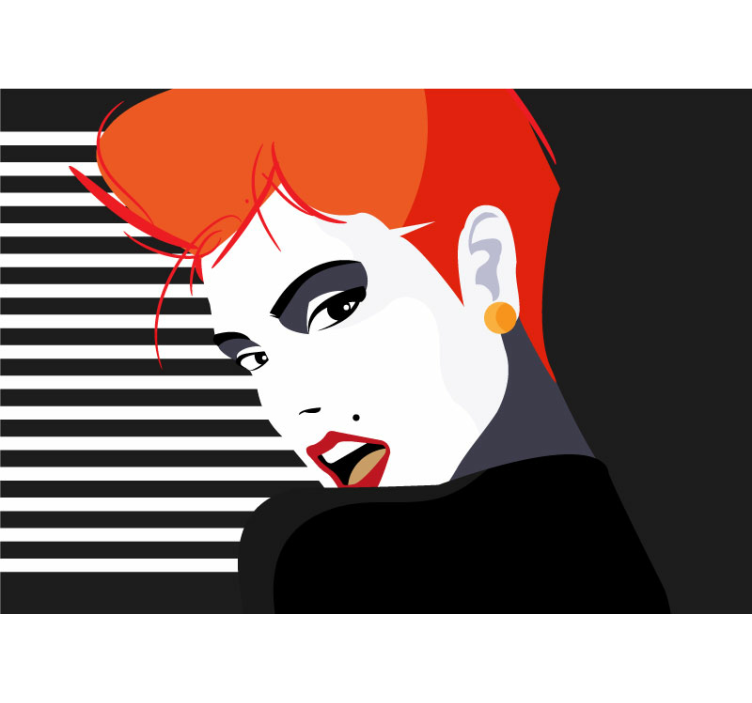 Mysterious female face Urban Art Wall Mural - TenStickers