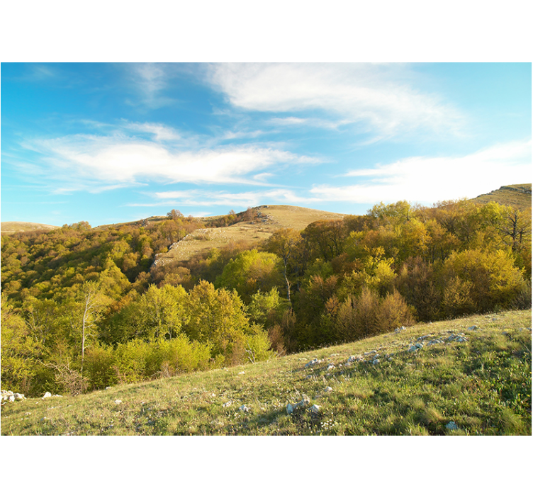 Landscape mural wallpaper rolling hill scene - TenStickers