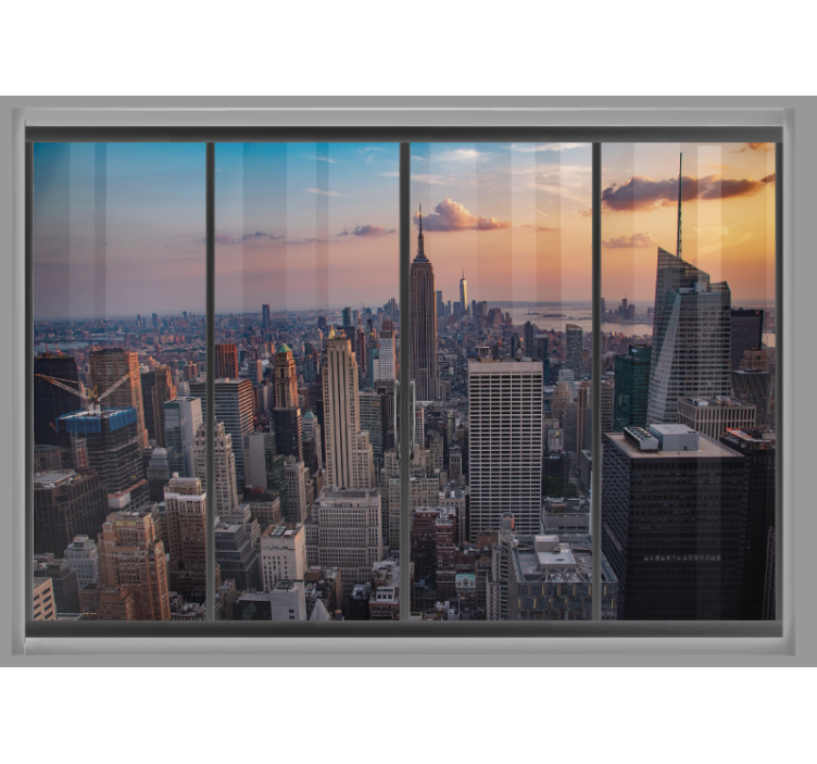 New york wall mural cityscape with empire state - TenStickers