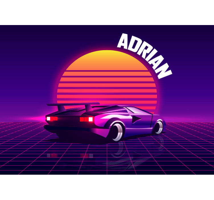 Vehicle mural retro racing car - TenStickers