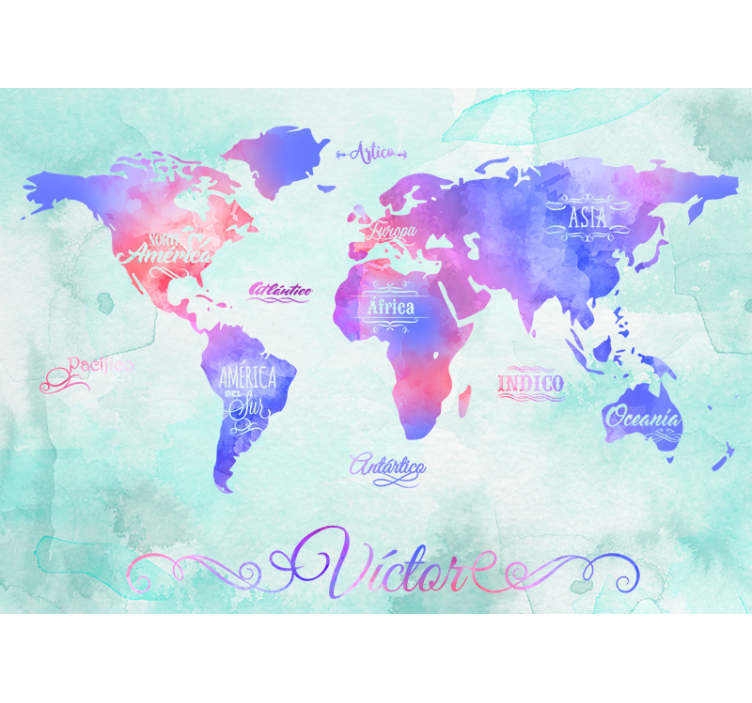 World map wall mural world map design - TenStickers