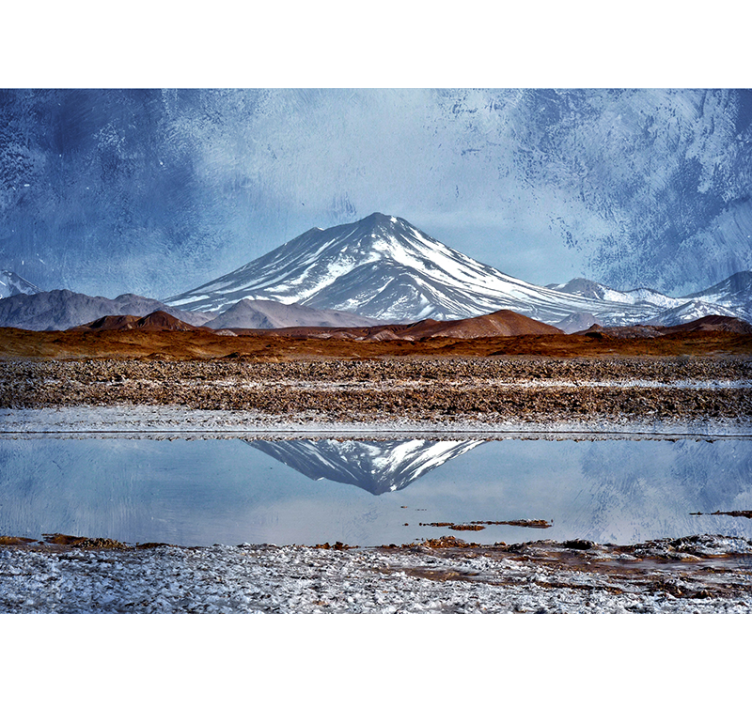 Mountain wall mural snowy mountain reflection - TenStickers