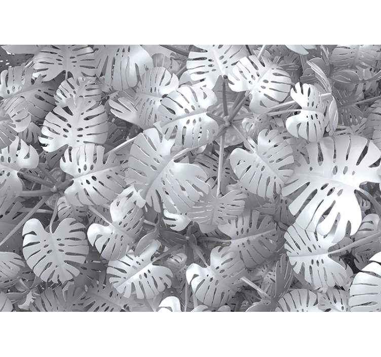 Monstera Leaf Pattern nature wall mural - TenStickers