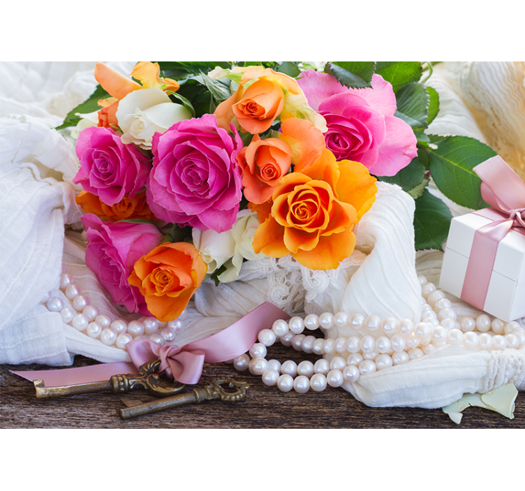 Rose Bouquet Arrangement flower mural - TenStickers