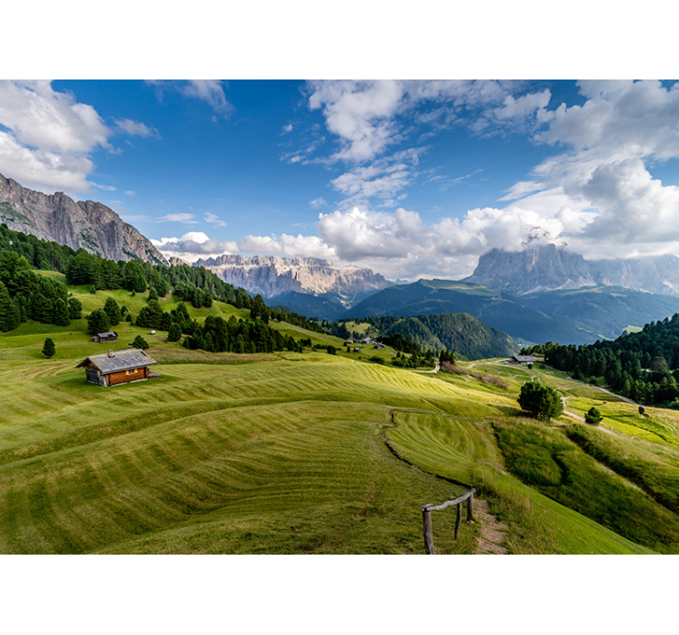 Landscape mural wallpaper mountainous serenity view - TenStickers