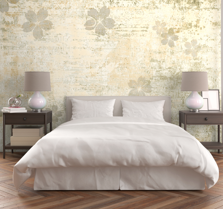 Delicate flower patterns mural for living room - TenStickers