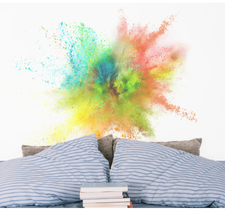 Abstract wall mural colorful splash effect - TenStickers