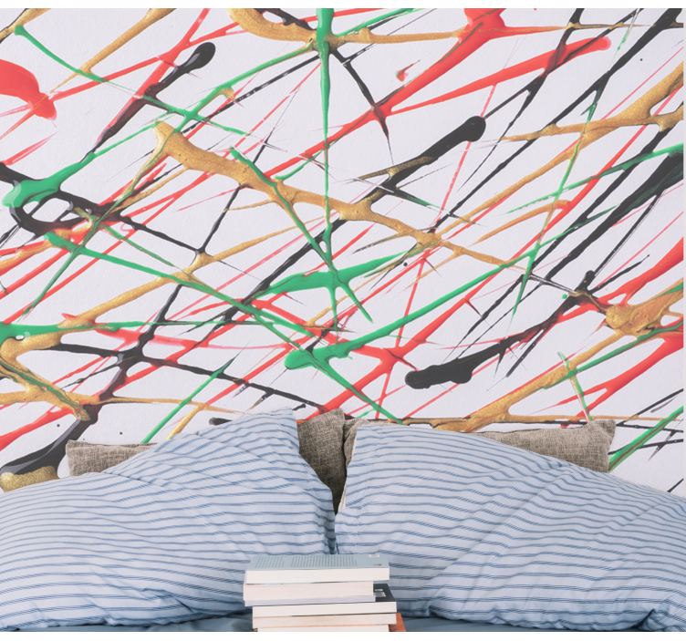 Abstract wall mural energetic brush strokes - TenStickers