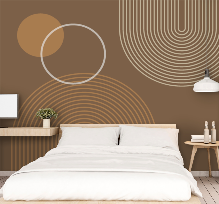Abstract wall mural geometric circular designs - TenStickers
