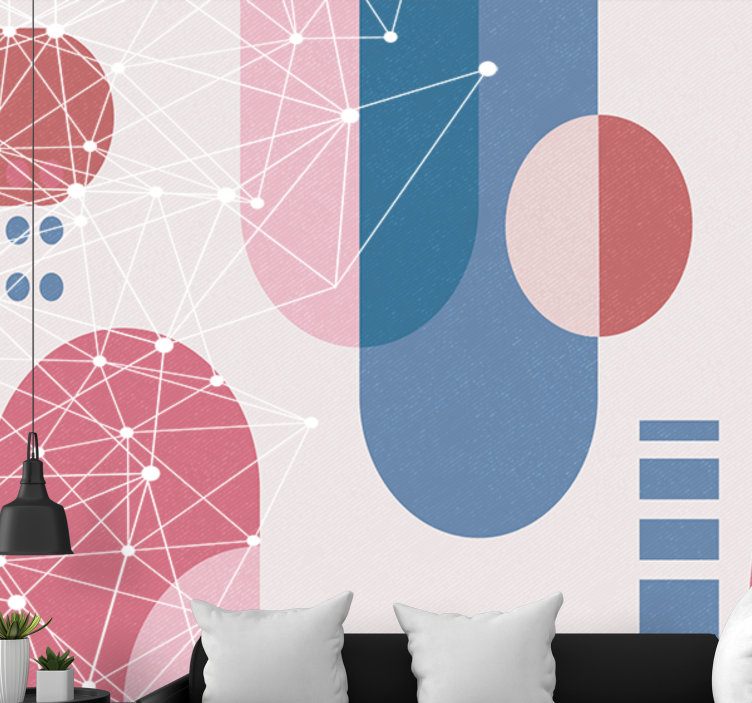 Abstract wall mural geometric shapes design - TenStickers