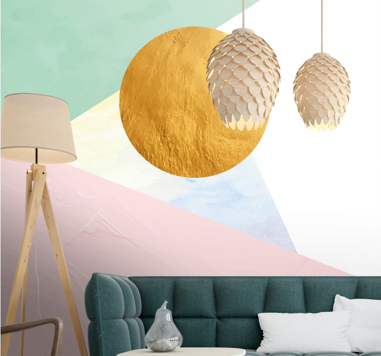 Abstract wall mural with elegant geometric shapes - TenStickers