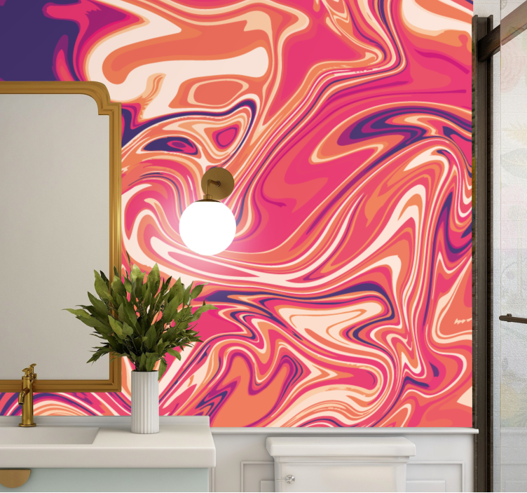 Abstract wall mural with flowing swirl patterns - TenStickers