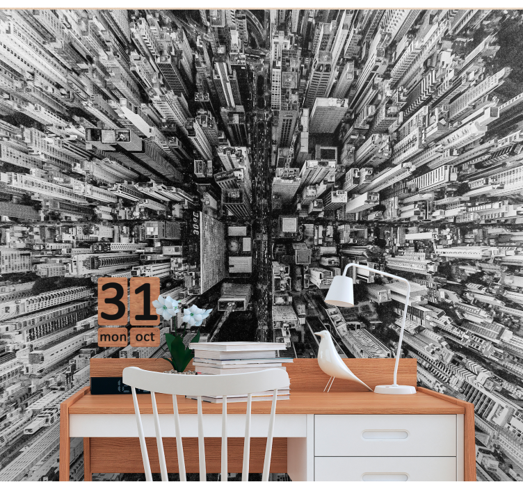 Aerial Urban Landscape city wall mural - TenStickers