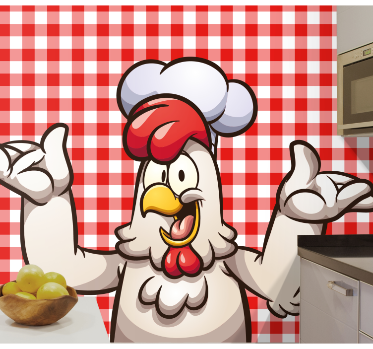 Animal wall mural chef chicken character - TenStickers