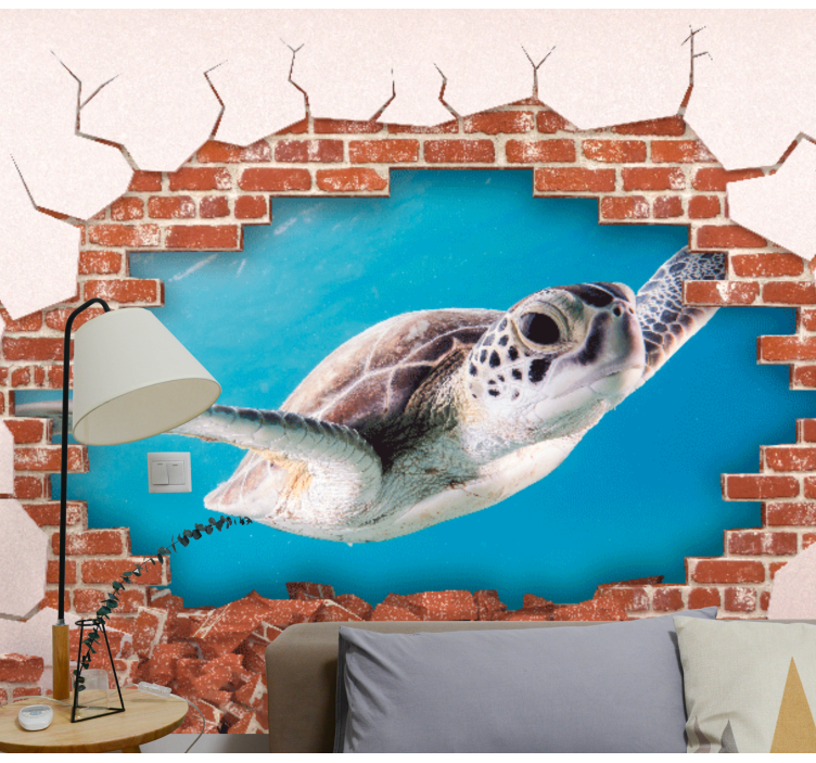 Animal wall mural customisable turtle design - TenStickers